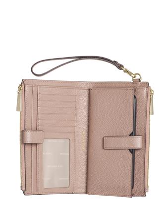 Michael Michael Kors Adele Double Zip Pebble Leather Phone Wristlet