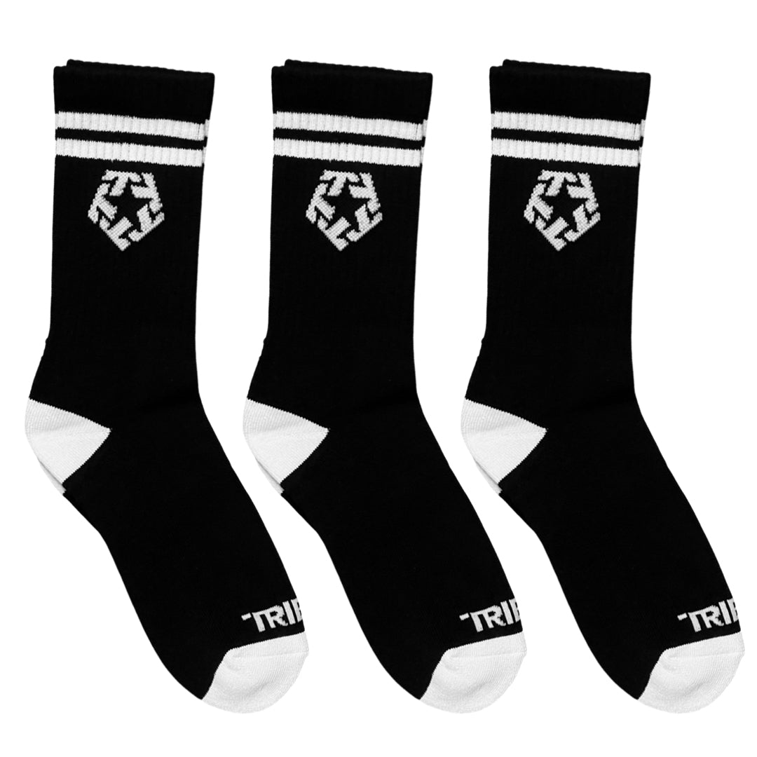 3 PACK BLACK T-STAR SOCKS