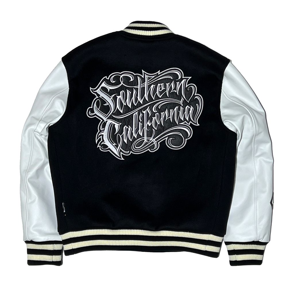 Mister Cartoon X Tribal - Black/White Varsity Jacket