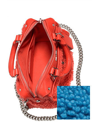 Coach Rhyder Satchel 18 In Shearling and Leather