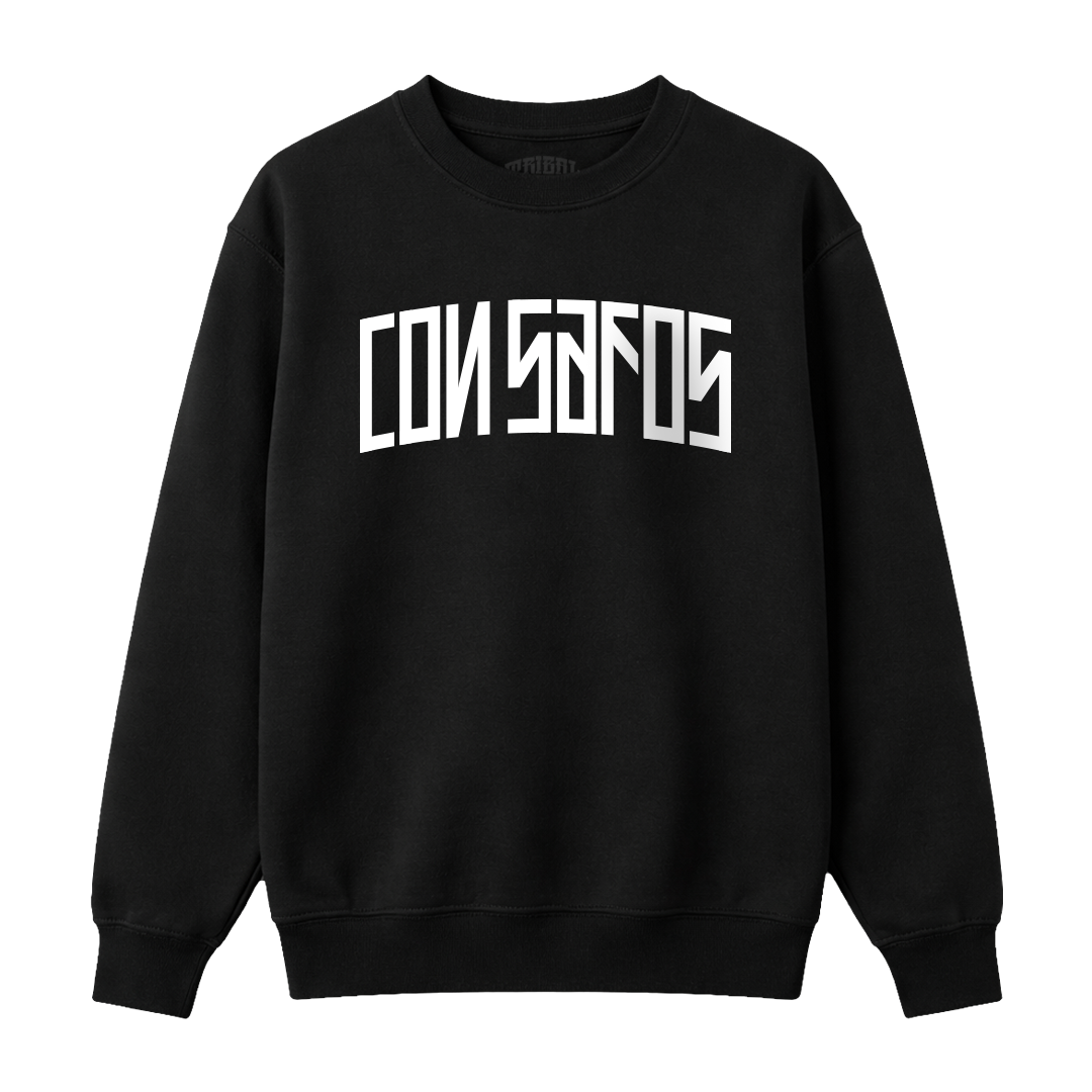 CON SAFOS - Black Crewneck