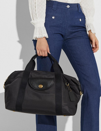 Coach Cargo Weekender With Vintage Rose Print Interior