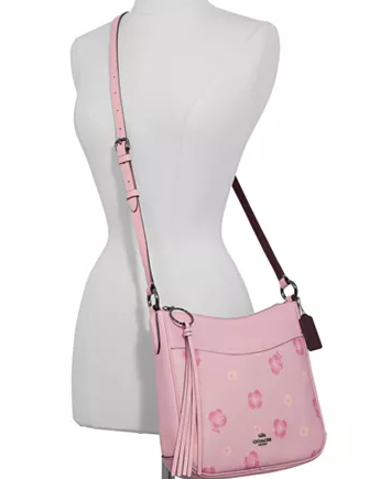 Coach Chaise Pansy Print Leather Crossbody