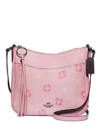 Coach Chaise Pansy Print Leather Crossbody
