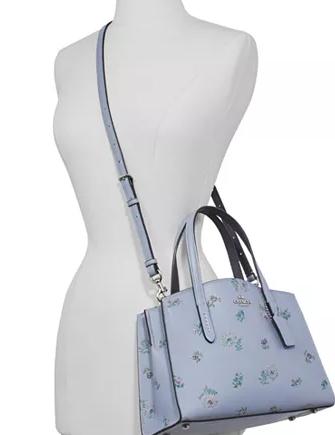 Coach Charlie Leather 28 Carryall In Meadow Print