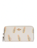 Coach Accordion Zip Wallet With Lipstick Print