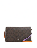 Coach Anna Foldover Clutch Crossbody In Colorblock Signature Canvas
