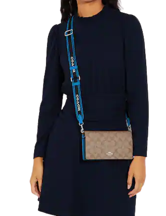 Coach Anna Foldover Clutch Crossbody In Signature Canvas