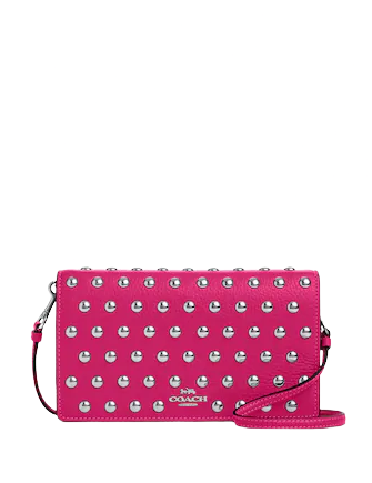 Coach Anna Foldover Clutch Crossbody With Rivets