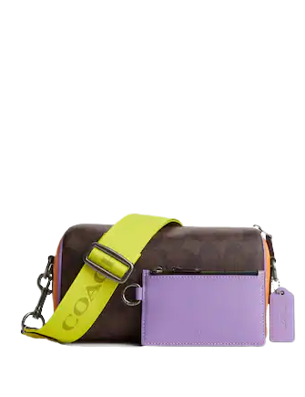 Coach Axel Crossbody In Colorblock Signature Canvas