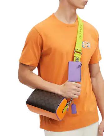 Coach Axel Crossbody In Colorblock Signature Canvas