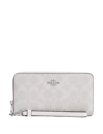 Coach Boxed Long Zip Around Wallet In Signature Canvas