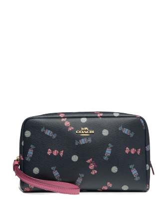 Coach Boxy Cosmetic Case With Scattered Candy Print