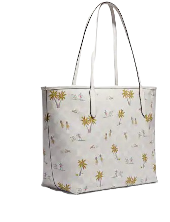 Coach City Tote In Signature Canvas With Hula Print