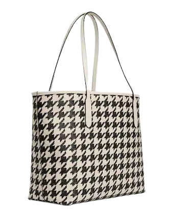 Coach City Tote With Houndstooth Print