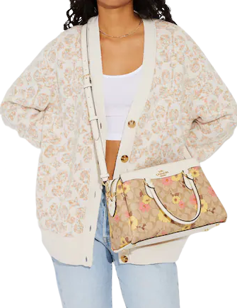 Coach Darcie Carryall In Signature Canvas With Floral Cluster Print