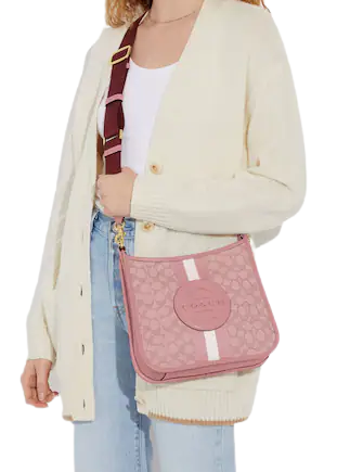 Coach Dempsey File Bag In Signature Jacquard With Stripe And Coach Patch