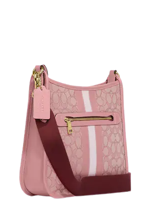 Coach Dempsey File Bag In Signature Jacquard With Stripe And Coach Patch