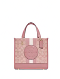 Coach Dempsey Tote 22 In Signature Jacquard With Stripe And Coach Patch