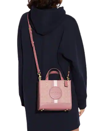 Coach Dempsey Tote 22 In Signature Jacquard With Stripe And Coach Patch