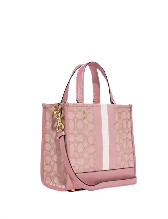 Coach Dempsey Tote 22 In Signature Jacquard With Stripe And Coach Patch