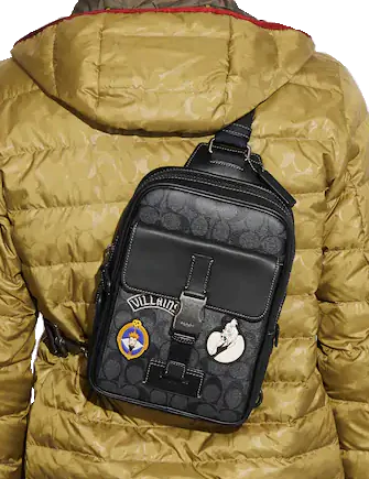 Coach Disney X Coach Track Pack In Signature Canvas With Patches