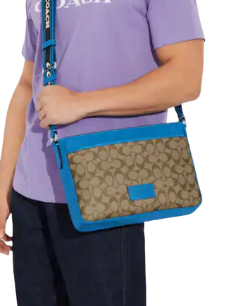 Coach District Crossbody In Colorblock Signature Canvas
