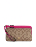 Coach Double Zip Wallet In Signature Canvas