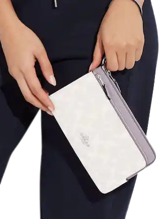 Coach Double Zip Wallet In Signature Canvas