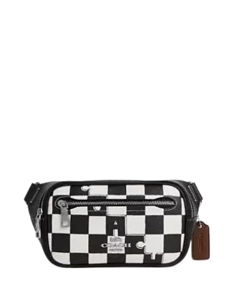 Coach Elias Mini Belt Bag With Checkerboard Print