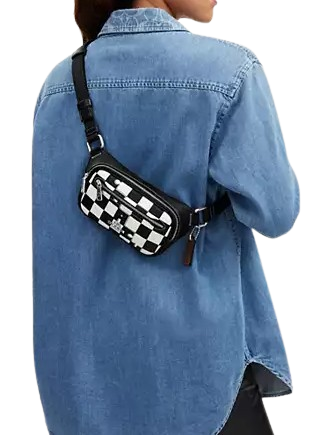 Coach Elias Mini Belt Bag With Checkerboard Print