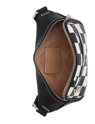 Coach Elias Mini Belt Bag With Checkerboard Print