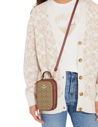 Coach Eva Phone Crossbody In Colorblock Signature Canvas