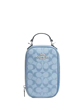 Coach Eva Phone Crossbody In Signature Chambray