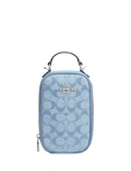 Coach Eva Phone Crossbody In Signature Chambray