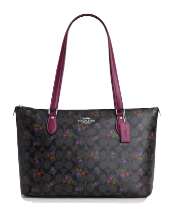 Coach Gallery Tote In Signature Canvas With Country Floral Print