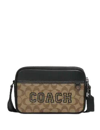 Coach Graham Crossbody In Signature Canvas With Varsity Motif