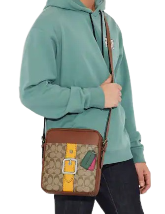 Coach Hudson Crossbody 21 In Signature Canvas With Trompe L'oeil Print
