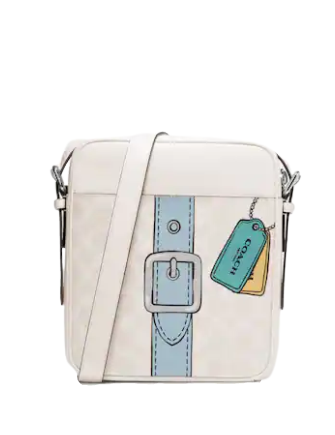 Coach Hudson Crossbody 21 In Signature Canvas With Trompe L'oeil Print