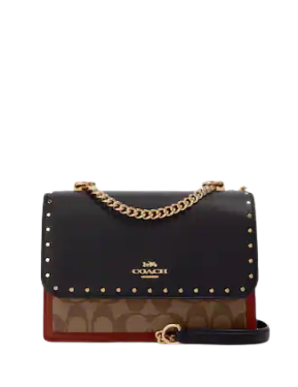 Coach Klare Crossbody In Signature Canvas With Rivets