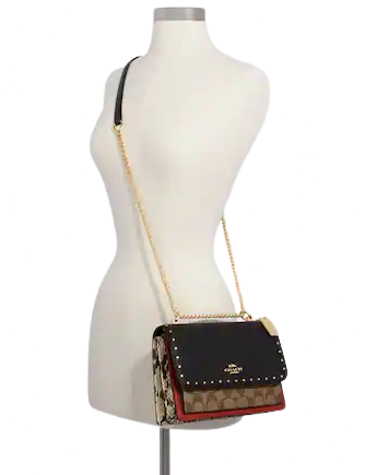 Coach Klare Crossbody In Signature Canvas With Rivets