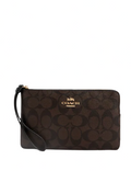 Coach Large Corner Zip Wristlet In Signature Canvas