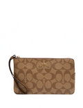 Coach Large Corner Zip Wristlet In Signature Canvas
