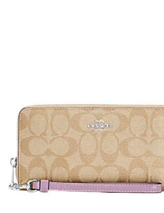 Coach Long Zip Around Wallet In Signature Canvas