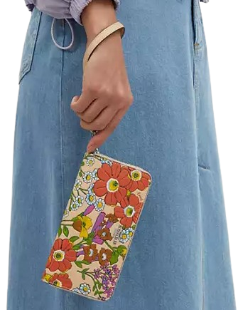 Coach Long Zip Around Wallet With Floral Print