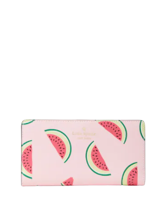 Kate Spade New York Marlee Watermelon Party Large Slim Bifold Wallet