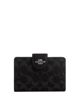 Coach Medium Corner Zip Wallet In Signature Denim