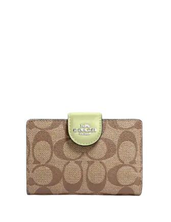 Coach Medium Corner Zip Wallet In Signature Canvas