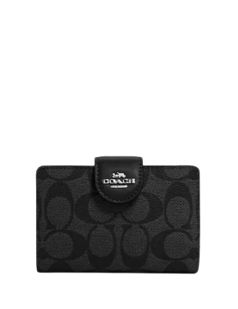 Coach Medium Corner Zip Wallet In Signature Canvas