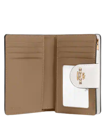 Coach Medium Corner Zip Wallet In Signature Canvas